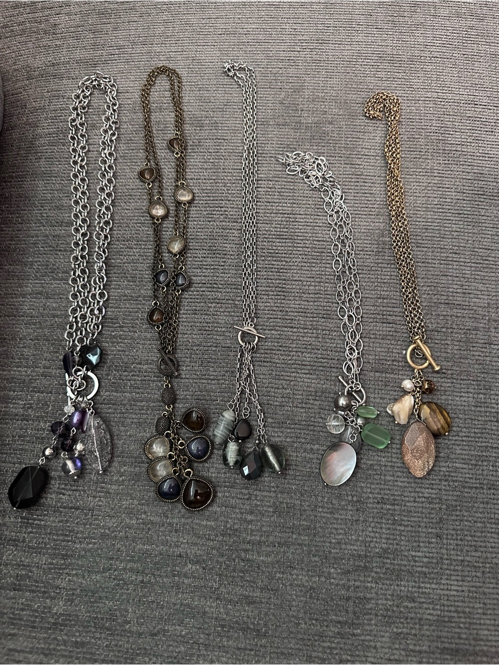 Set of 5 Lia Sophia Necklaces – Costume Jewelry